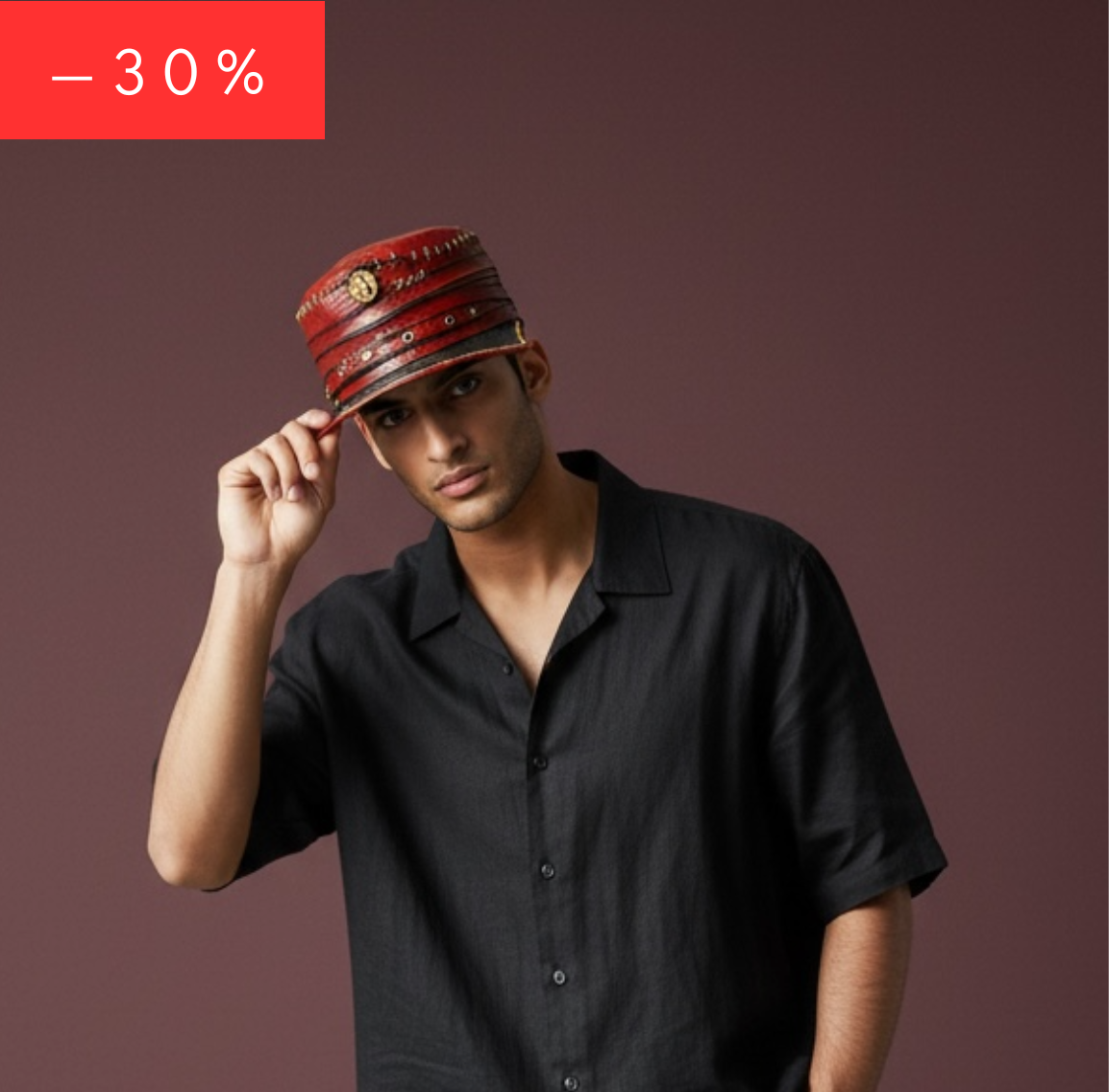 In Stock – Rouge Artisan Vintage Style 100% Leather Cap