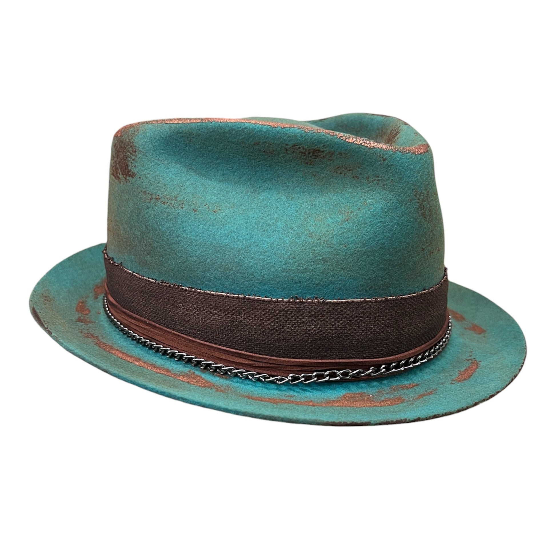 Sierra Azul – Short Brim Wool Felt Fedora Hat –… – wool felt fedora hat, detail view 9 | Pokijomba Hats