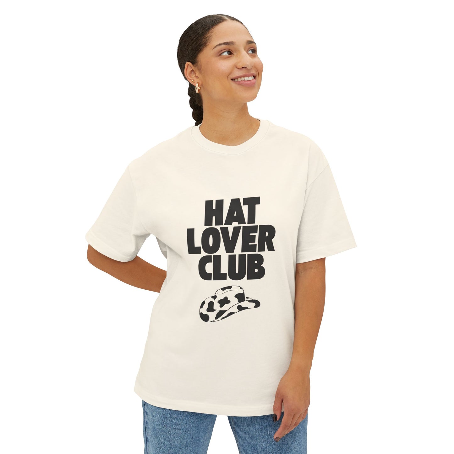 Hat Lover Club Tee — Graphic Oversized Boxy T‑Shirt