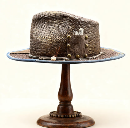 Vibes Keeper – Brown Straw Fedora Hat