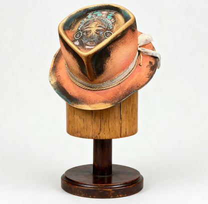 The Sun Lord – Pink Custom Hand-Painted Fedora Hat