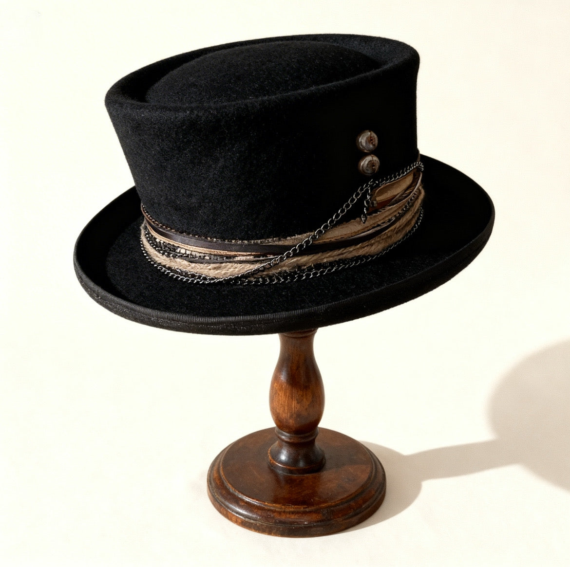The Dorian in Black – Vintage Wool Felt Top Hat
