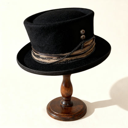 The Dorian in Black – Vintage Wool Felt Top Hat