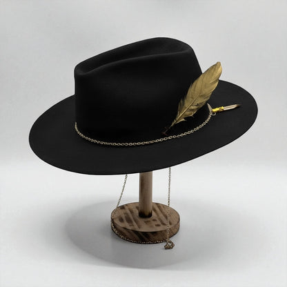 Golden Western Hat Edition – Elegant Black Cowboy Hat