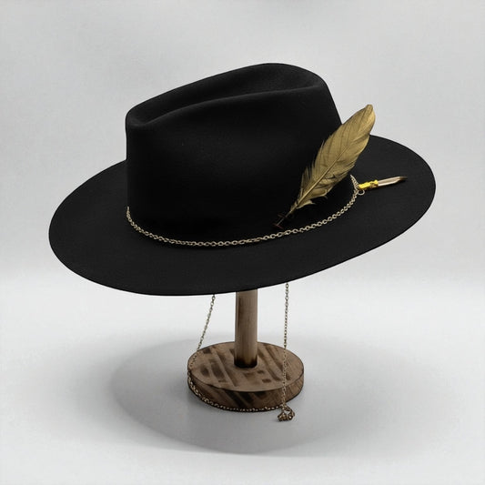 Golden Western Hat Edition – Elegant Black Cowboy Hat