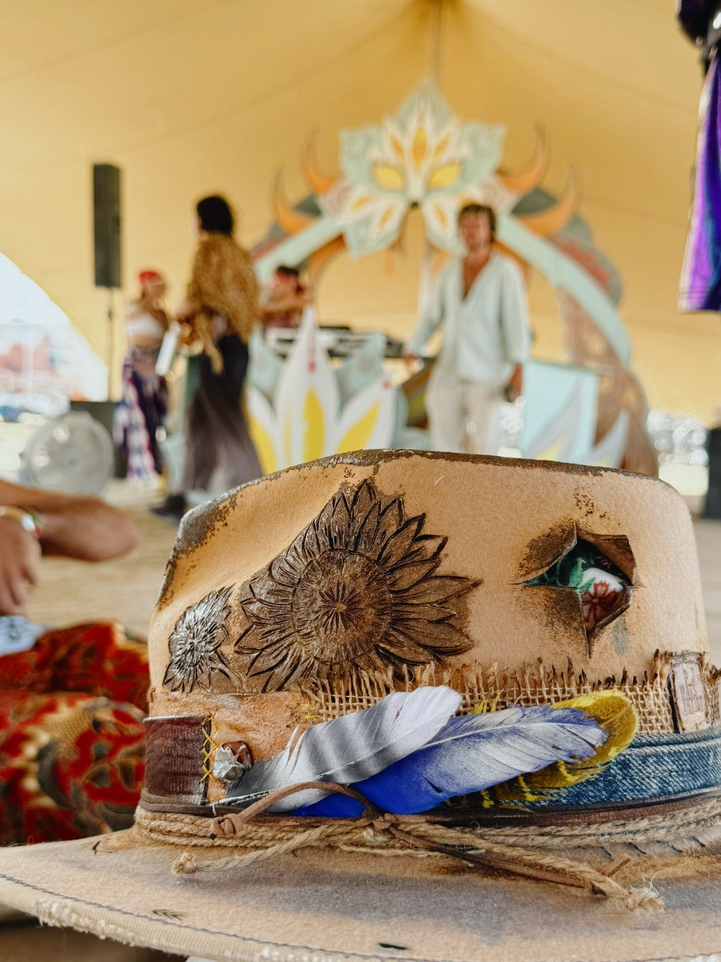 Rare Vintage Felt Hat – Sunflower Bloom – The Burning Man Hat