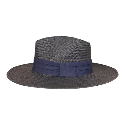 POKIS — Black Wide Brim Summer Straw Hat