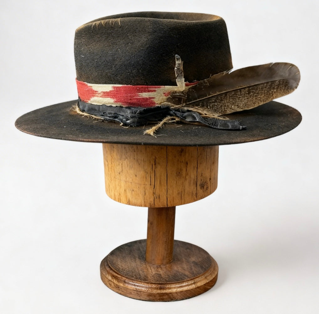 The Arizona – Rock Boho Style – “Llengua… – handmade wool felt fedora hat by artisan Ruby Cantero | Pokijomba Hats