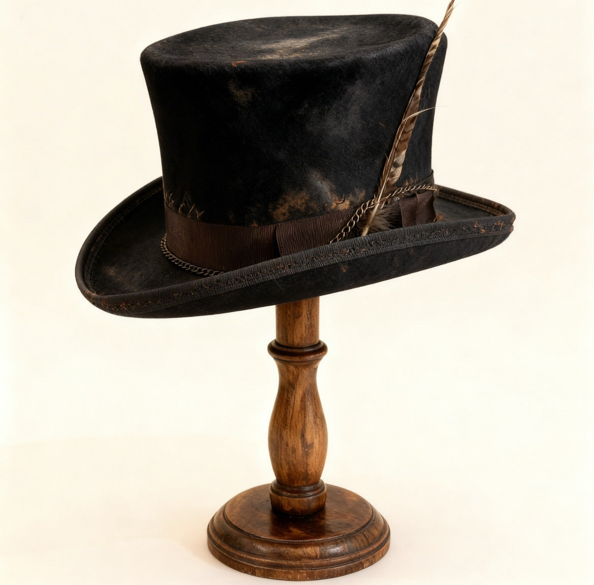 Percy – Edgy Distressed Wool Felt Top Hat