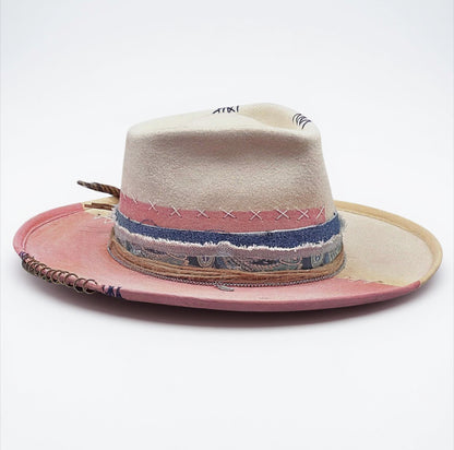 Hawái Felt Hat | Handmade Wool Fedora with Boho Details | Unisex Artisan Hat