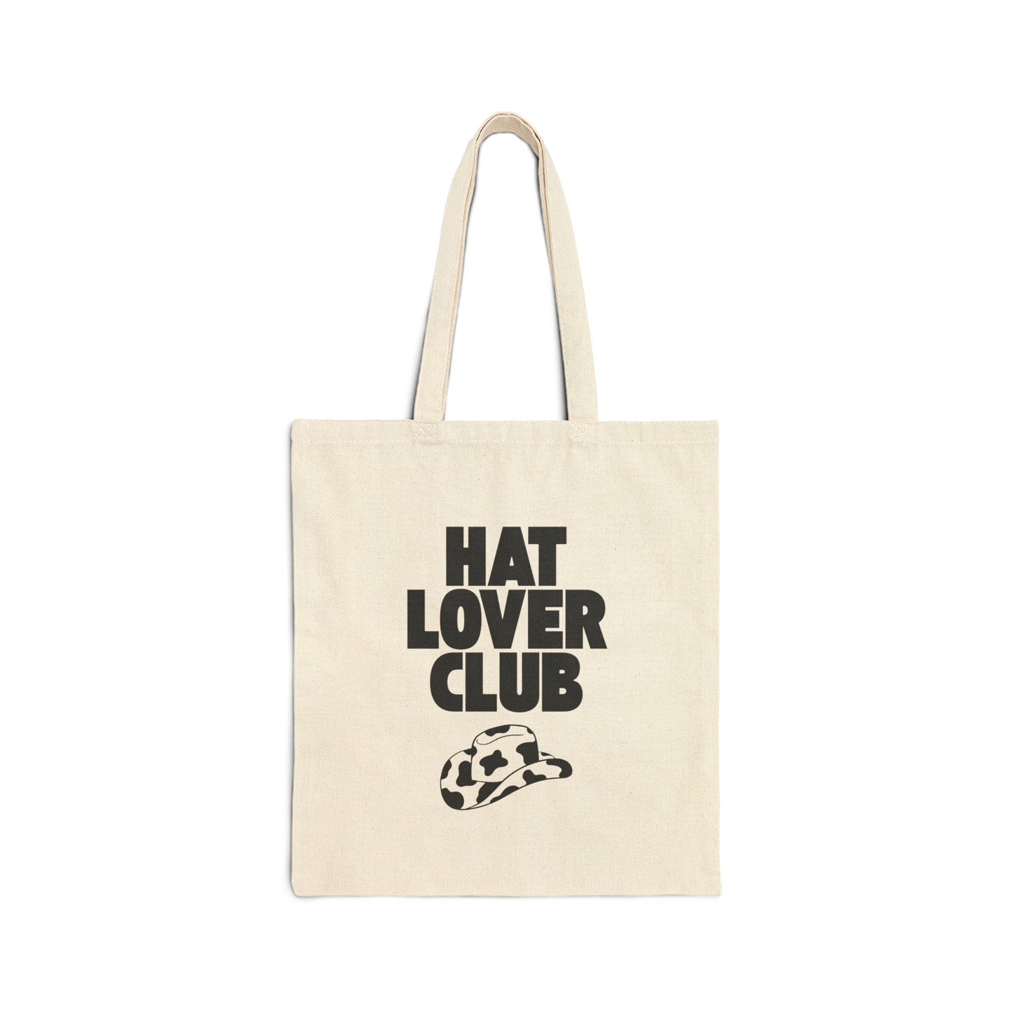 Hat Lover Club Canvas Tote Bag – 'Hat Lover Club' Graphic Cotton Shopper