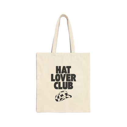 Hat Lover Club Canvas Tote Bag – 'Hat Lover Club' Graphic Cotton Shopper