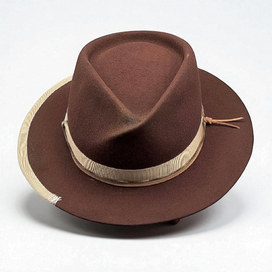 Juno Wool Felt Fedora – Twisted Crown Design