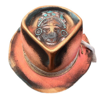 The Sun Lord – Pink Custom Hand-Painted Fedora Hat