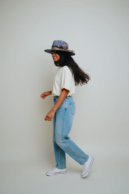 Love Is the Reason – Boho Chic Indigo Dyed Fedora Hat