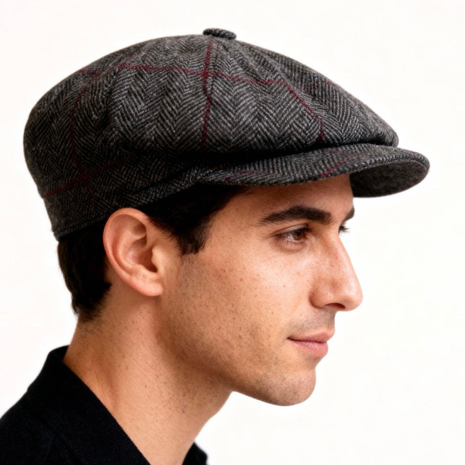 Newsboy Wool Winter Cap – Peaky Blinders  Birmingham Gangster Scottish Style – Baker Hat – Vintage Men’s Headwear