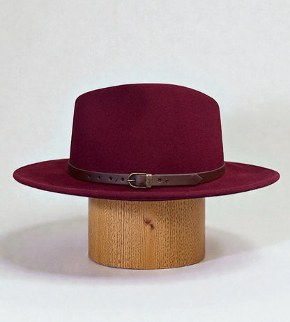 Classic Teardrop Fedora Hat – Foldable, Waterproof & Flexible Indiana Jones Wool Felt Hat in Burgundy