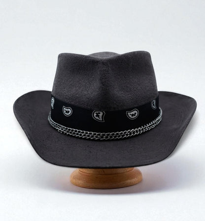 Kevin – Dark Grey Vintage Style Felt Cowboy Hat