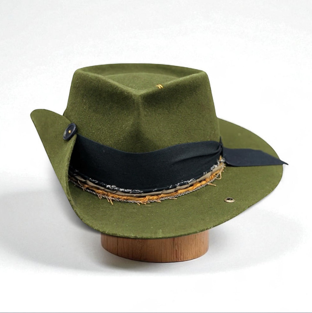 I Don’t Care – Green Elegant Felt Hat