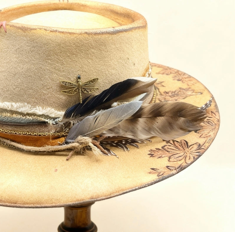 The Anisoptera — Hand-Burned Fedora Hat