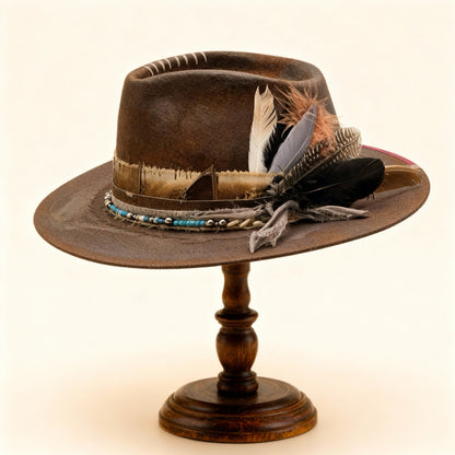 Mexican Soul Mystic Amulet Felt Hat – Handmade Vintage Bohemian Hat