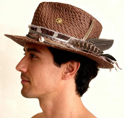 Straw Medium Brim Fedora Hat – Summer Hat – handmade straw fedora hat by artisan Ruby Cantero | Pokijomba Hats