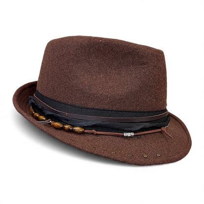 Boho Rock Style Wool Fedora Hat – Short Brim Collection
