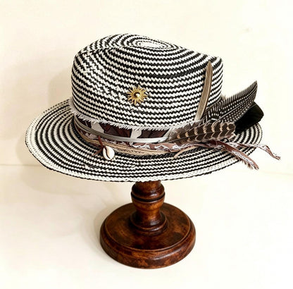 Straw Medium Brim Fedora Hat – Summer Hat – handmade straw fedora hat by artisan Ruby Cantero | Pokijomba Hats