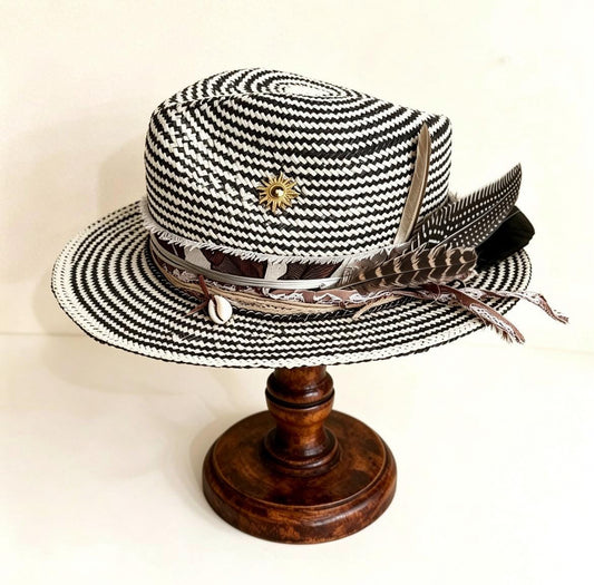 Straw Medium Brim Fedora Hat – Summer Hat – handmade straw fedora hat by artisan Ruby Cantero | Pokijomba Hats