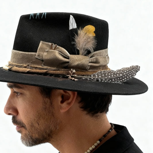 Gratitude – Black Wool Felt Fedora Hat