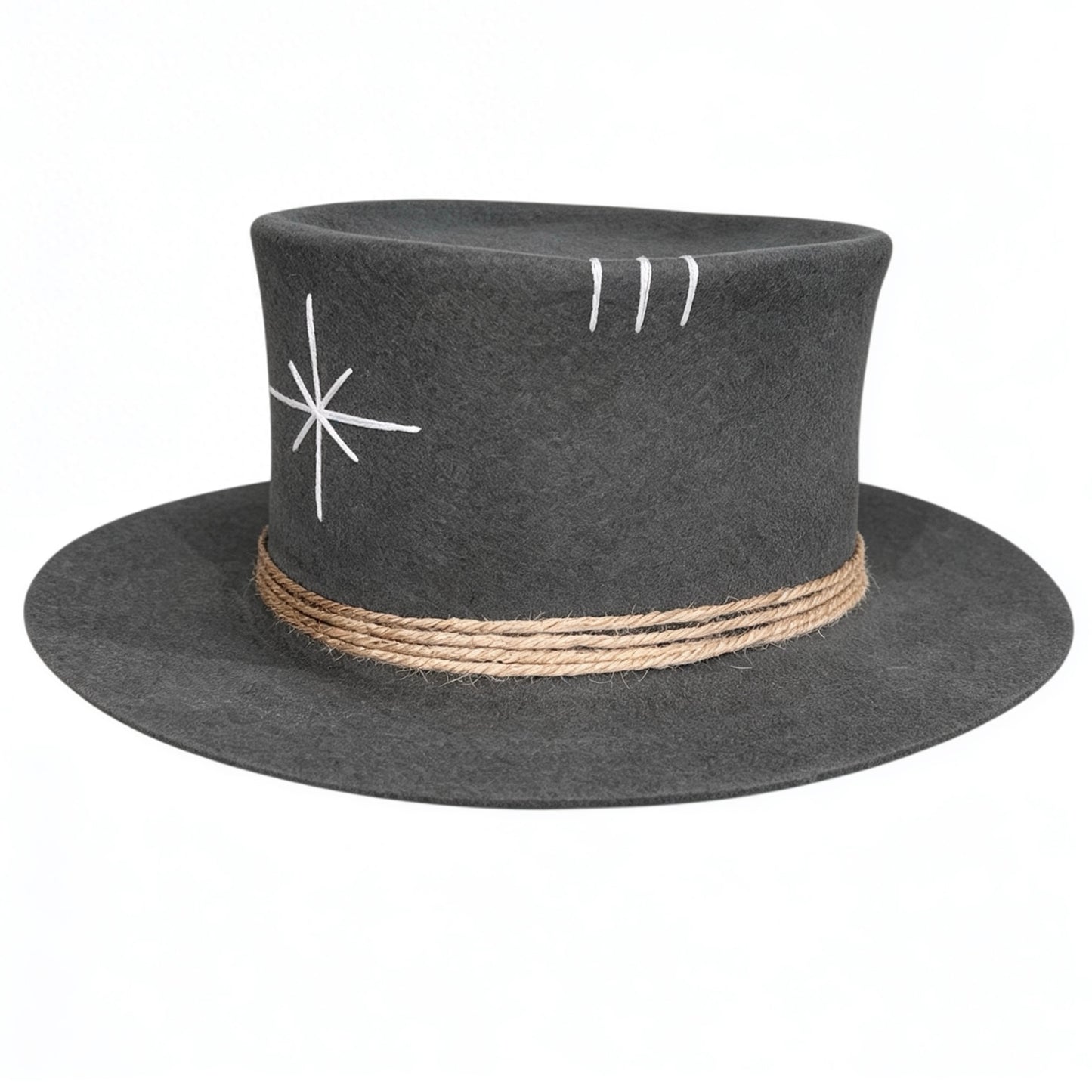 Tulum – Wool Felt Top Hat in Dark Grey