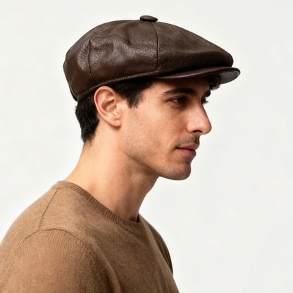 Brown Leather Peaky Blinders Newsboy Gatsby Cap