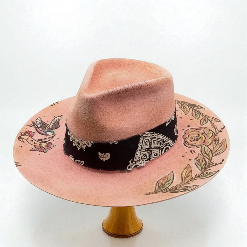 Rare Vintage Felt Hat – Music is the answer – Old School Style Hat