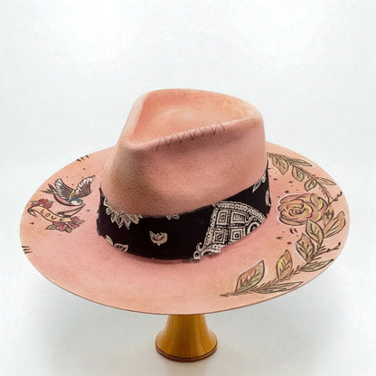 Rare Vintage Felt Hat – Music is the answer – Old School Style Hat