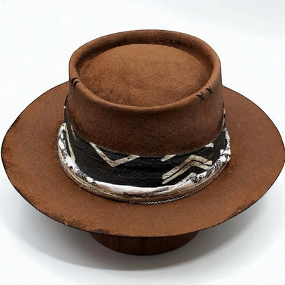Sun –  Brown Felt Hat– Vintage Style Round Crown Fedora | Artisan Felt Hat