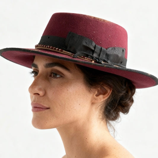 Chloe – Round Crown Wool Felt Hat