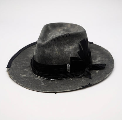 Heat Waves Tie-Dye Felt Hat | Handmade Wool Fedora with Boho Details | Unisex Artisan Hat