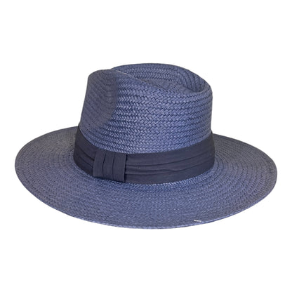 POKIS — Navy Wide Brim Summer Straw Hat