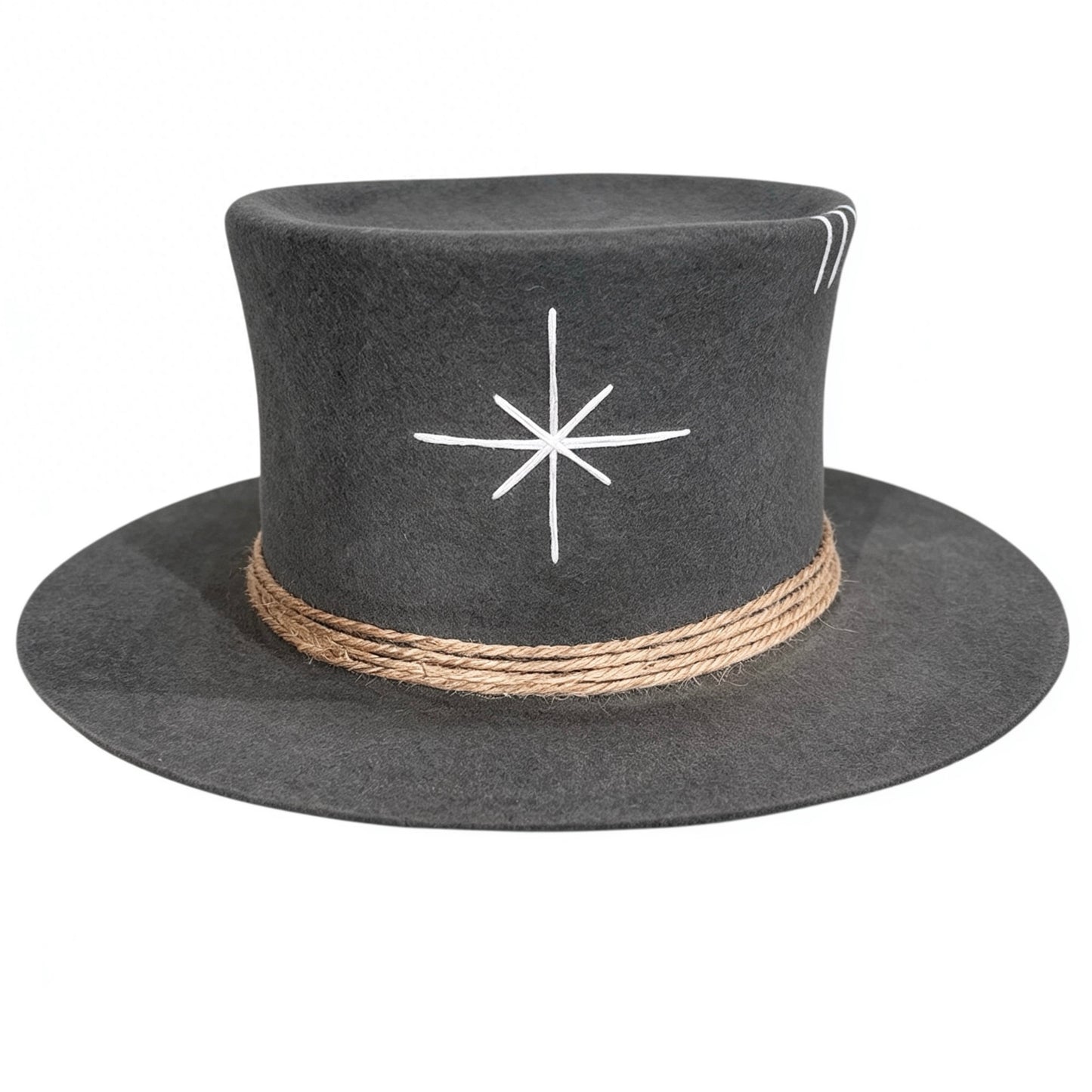 Tulum – Wool Felt Top Hat in Dark Grey