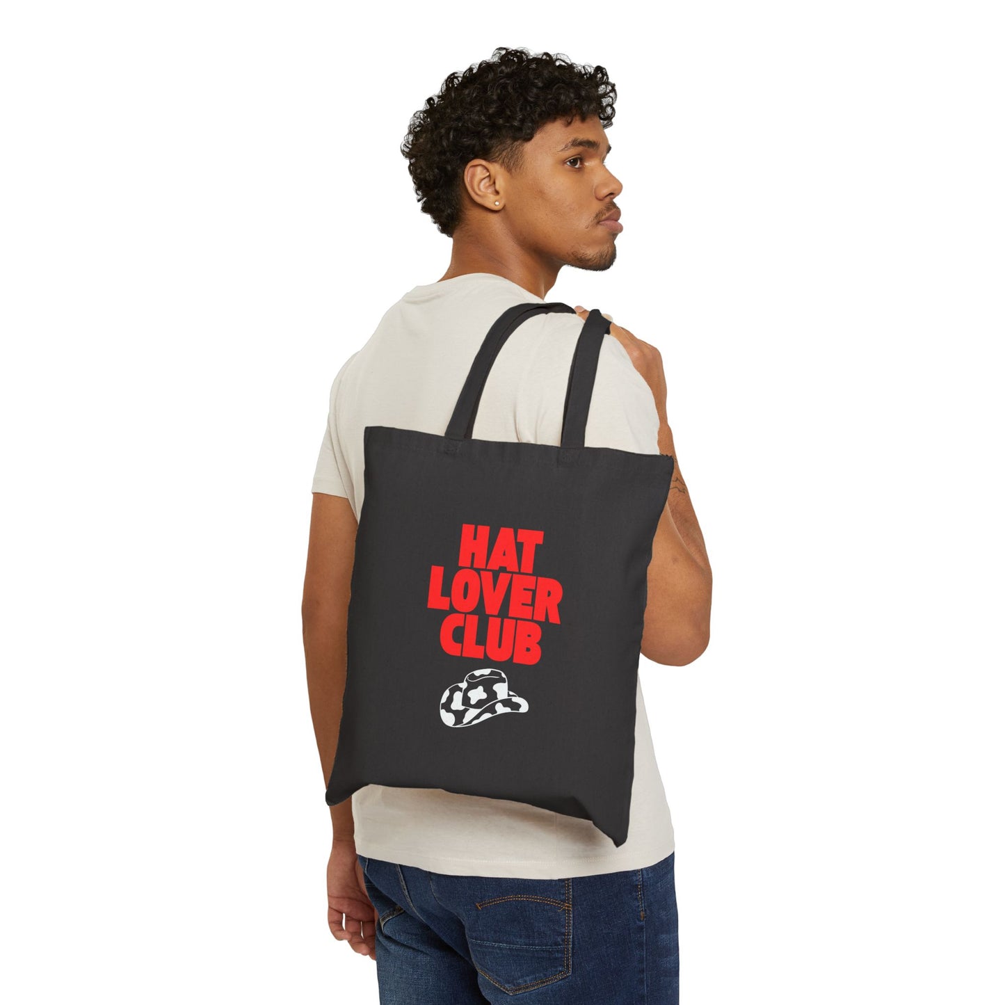 Hat Lover Club Canvas Tote Bag – 'Hat Lover Club' Graphic Cotton Shopper