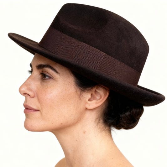 Classic Teardrop Fedora Hat – Foldable, Waterproof & Flexible Indiana Jones Wool Felt Hat in Brown