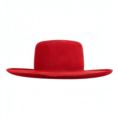 The Gambler Hat Red— 100% Wool Felt