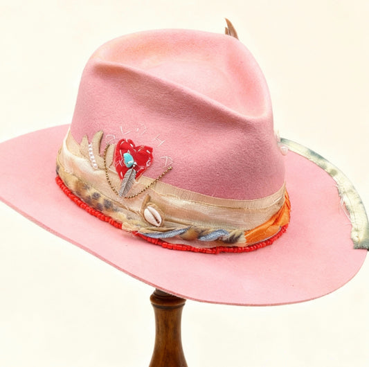 Aloha – Pink Wool Felt Hat