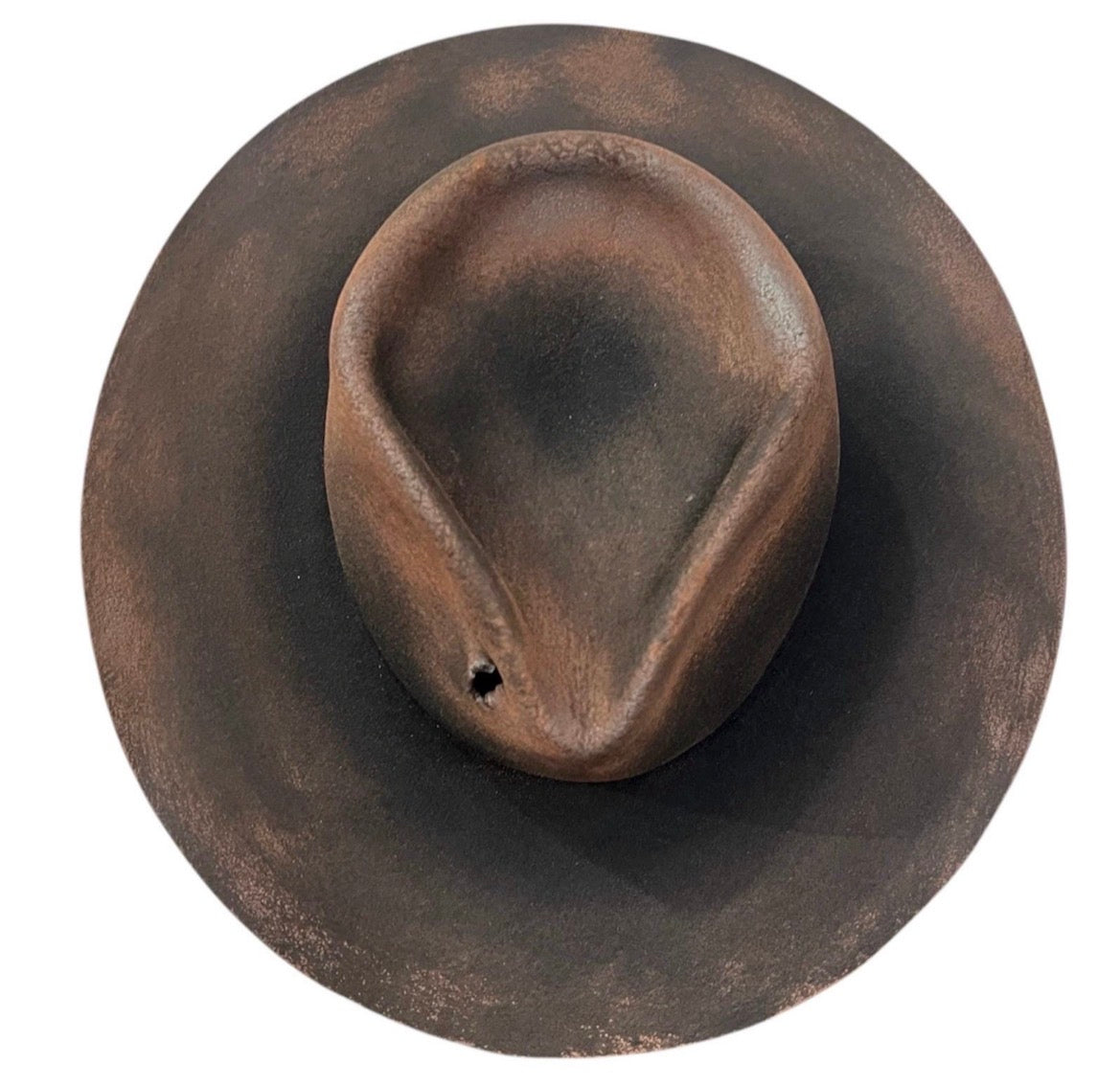 Distressed Wool Felt Fedora – Vintage Wide Brim