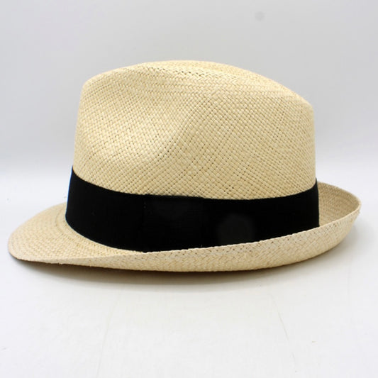 The Napoli — Classic Straw Fedora Hat | Black Band – handcrafted straw hat made in Italy, detail view 3 | Pokijomba Hats