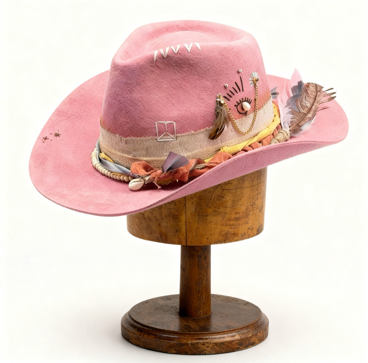 Alive – Pink Felt Cowboy Hat | Western Bohemian Wool Hat for Women & Men