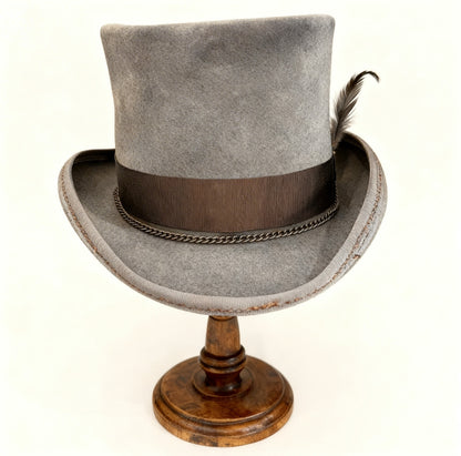 Percy – Edgy Distressed Wool Felt Top Hat