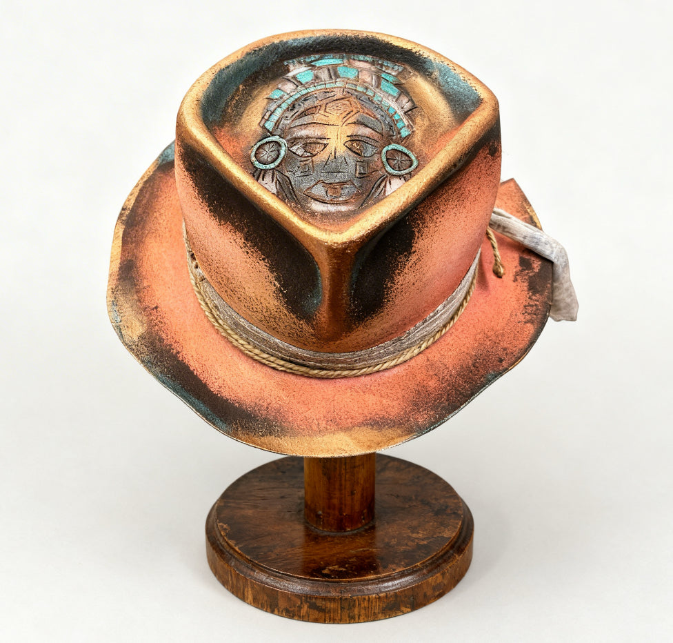 The Sun Lord – Pink Custom Hand-Painted Fedora Hat