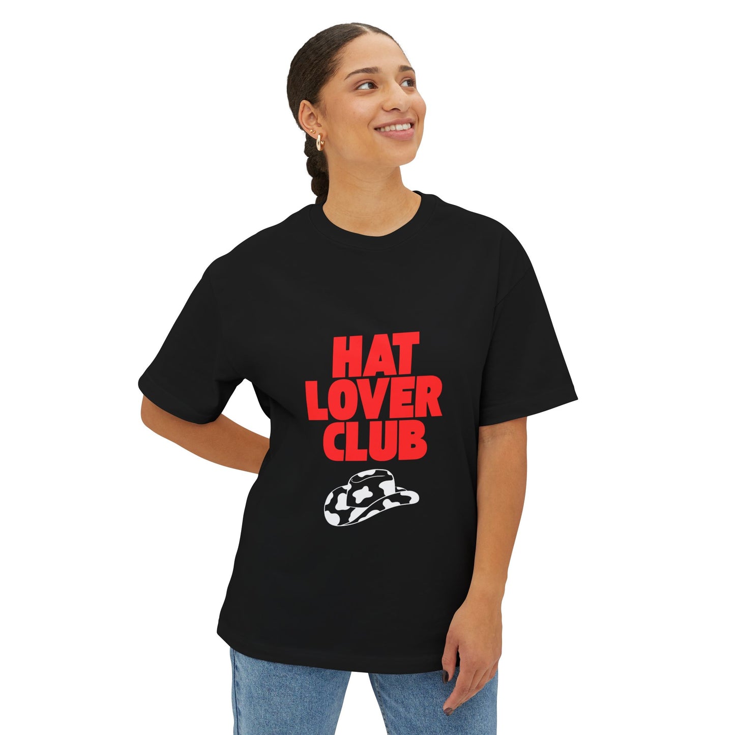 Hat Lover Club Tee — Graphic Oversized Boxy T‑Shirt