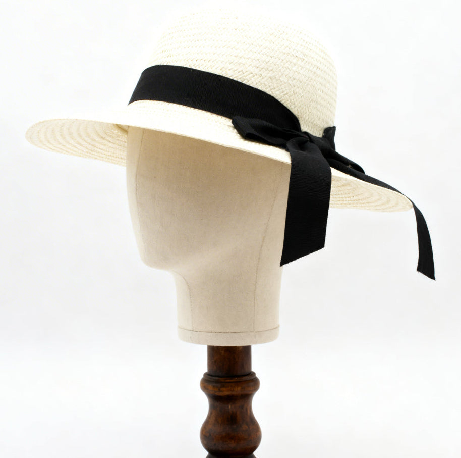 The Saint-Tropez — Wide Brim Cream Straw Hat |… – handcrafted straw hat made in Italy, detail view 5 | Pokijomba Hats